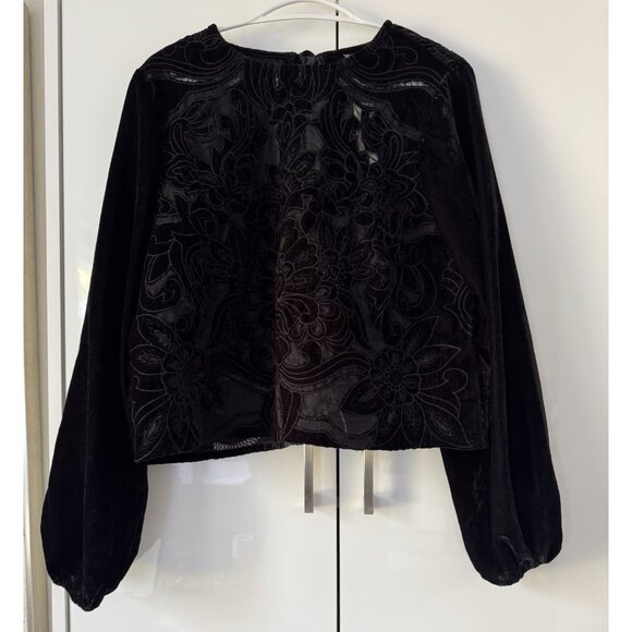 NWT Size L - The Lainie Long-Sleeve Lace Cutwork Blouse: Velvet (NWT US$ 158) - Picture 6 of 14